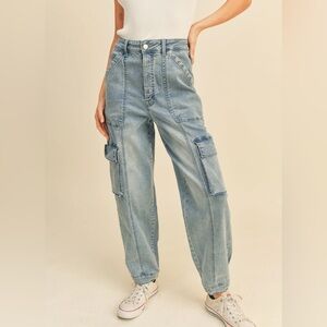 Sylvie Cargo Denim Joggers